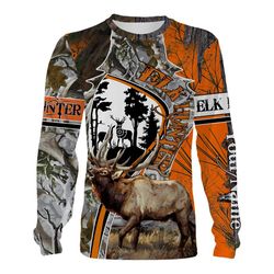 Elk hunting Custom Name 3D All over print Shirts, Face shield &8211 personalized hunting gifts &8211 FSD280