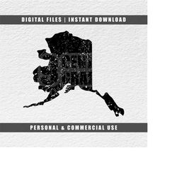 Alaska Svg, United States Svg, Distressed Svg, Cricut Svg, Engraving File Svg, Cut File Svg, Instant Download