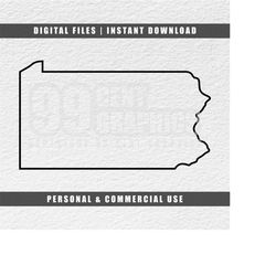 Pennsylvania Svg, United States Svg, State Outline Svg, Cricut Svg, Engraving File Svg, Cut File Svg, Instant Download