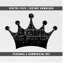 Distressed Crown Svg, Princess Crown, Cricut Svg, Pdf, Jpg, Png, Instant Download