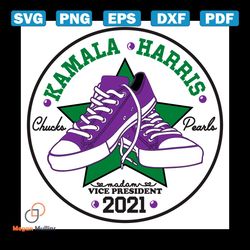 Kamala Harris Chucks Pearls Madam Vice President 2021 svg, Trending Svg, Chucks and Pearls 2021 Svg, Madam Vice Presiden