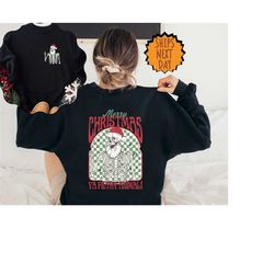 Merry Christmas Santa Front and Back Sweatshirt, Merry Christmas Family Sweater, Christmas Party Sweater, Christmas Swea