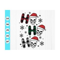 Ho Ho Ho Santa Skulls SVG,Funny Christmas SVG,Christmas gift,Christmas decor,Sublimation Designs,Skull svg,Instant Downl