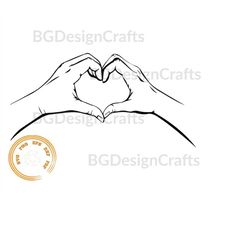 Hand Heart Svg, Clipart, Cut File, Png, Dxf, Eps, Svg file for cricut