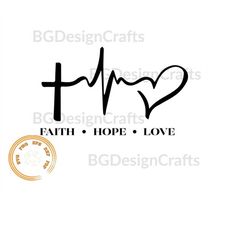 Faith Hope Love SVG, Christian svg, Faith svg, Cut File, Clipart, Silhouette, svg file for cricut, dxf