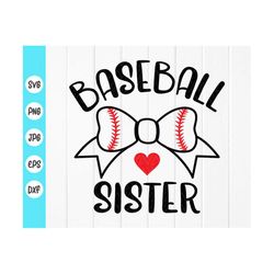 Baseball Sister SVG,Baseball sister shirt,Baseball Bow svg,Gift For Sister,Baseball Sister Iron ,Baseball heart,Instant