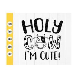 holy cow i'm cute svg,cute baby cow svg,baby onesie svg,baby kids svg, baby bodysuit svg,funny cow baby svg,instant down