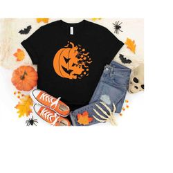 pumpkin shirt, pumpkin tee shirt, jack o lantern, thanksgiving graphic shirt, fall harvest, cute fall shirts for women,