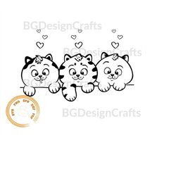 Cute Cat SVG, Cat SVG, Love cat SVG, funny kity svg, animal svg, pet svg, peeking cat svg, animal png, clipart, cut file