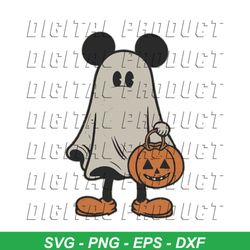 Retro Mickey Ghost Disney Halloween Svg Design File