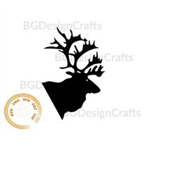 Caribou SVG, Christmas SVG, Caribou DXF, Caribou Clipart, Caribou svg cut file, Caribou cut file, png, svg file for cric