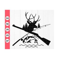 deer and fish hunting svg, hunting decal gift svg, hunting season svg, deer and fish hunting cut file, instant download