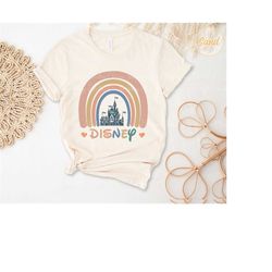 Family Outfits Disney Rainbow Castle Mickey Shirt, Girls Disney Shirt, Disneyworld Disneyland Shirt
