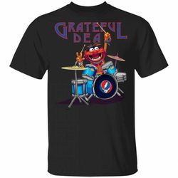 Elmo Muppet Playing Drum Grateful Dead T-Shirt Rock Tee MT05