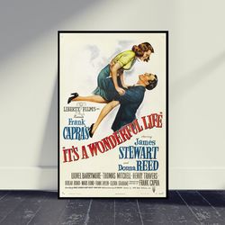 It's a Wonderful Life Movie Poster Wall Art, Living Room Decor, Home Decor, Art Poster For Gift, Vintage Movie Poster, M