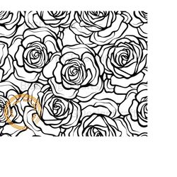 rose pattern 1, rose pattern svg, floral pattern svg, flower pattern png, tooled leather svg, seamless cut file