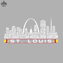 St Louis Baseball Team All Time Legends St Louis City Skyline Sublimation PNG Download