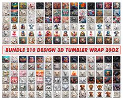 210 Designs 3D Flowers Tumbler Wrap, 3D Floral Sublimation Tumbler Design,Instant Digital Download PNG 42