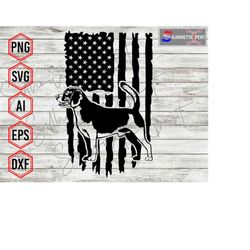 Patriotic US Flag Beagle svg, Standing Beagle svg, Dog svg, Pet svg - Cricut, CNC, Laser, Vinyl Cutter, Decal Sticker, T