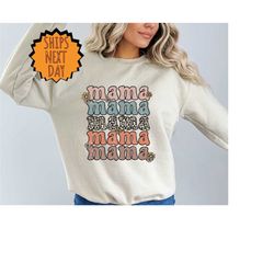 Mama Leopard Sweatshirts, Mama  Retro Sweater, Mommy Floral Sweatshirt, Retro Mama Sweatshirt, Mothers Day Gift, Gift Fo