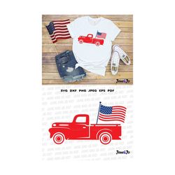 4th of July Truck SVG, Truck SVG, American Truck svg, Patriotic Old Truck, American Flag Truck svg Cricut, Silhouette, s