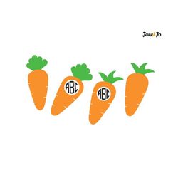 Carrot SVG, carrot monogram svg, Carrot Split Monogram , Carrot Clipart, Vector Dxf png Pdf Eps files, Easter bunny svg,