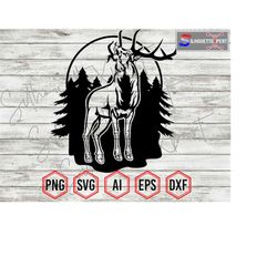 Deer Artwork Vector, Deer Hunting svg, Deer svg , Deer Hunter svg - Clipart, Cricut, Vinyl Cutter, Decal Sticker, T-Shir