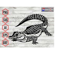 crocodile silhouette, crocodile svg, alligator svg, crocodile vector - clipart, cricut, cnc, vinyl cutter, decal sticker