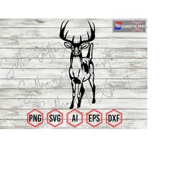 Deer Silhouette 4, Deer Hunting svg, Deer svg, white tailed deer svg - Clipart, Cricut, CNC, Vinyl Cutter, Decal Sticker