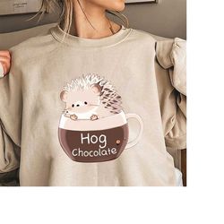 Hedgehog Chocolate Fall Shirt, Hedgehog Cute Shirt, Coffee Chocolate Shirt, Hedgehog Lover Shirt