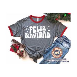 Feliz Navidad svg, Merry and Bright svg, Wavy Stacked svg, Merry Christmas svg, Winter svg, Holiday, Svg Dxf Eps Ai Png