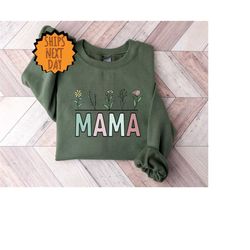 Mama Floral Sweater, Retro Floral Mama Sweatshirt, Mom Sweat for Mom for Mother's Day, Mama Sweatshirt, Sweater for Mom