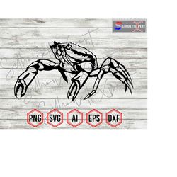 Crab svg, Crab Silhouette, Crab cameo, Seafood svg - Clipart, Cricut, CNC, Vinyl Cutter, Decal Sticker, T-Shirt File.