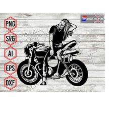 Lady Rider svg, Motorcycle svg, Racing svg, Girl Rider svg - Cricut, CNC, Laser, Vinyl Cutter, Decal Sticker, T-Shirt Fi