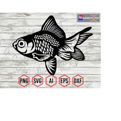 Gold Fish svg, Koi svg, Aquarium fish svg, - Clipart, Silhouette, Cricut, CNC, Laser, Decal Sticker, T-Shirt File.