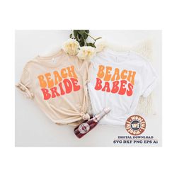 Beach Bride svg, Beach Babes svg, Babe svg, Wedding svg, Bridesmaid svg, Wavy Letters svg, Bridal svg, Svg Dxf Eps Ai Pn