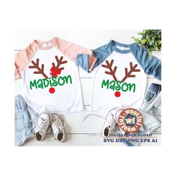 Christmas Reindeer Antlers svg, Merry and Bright svg, Merry Christmas svg, Winter svg, Holidays svg, Svg Dxf Eps Ai Png