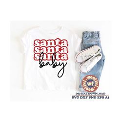 Santa Baby svg, Merry & Bright svg, Stacked svg, Merry Christmas svg, Believe, Winter svg, Holiday svg, Svg Dxf Eps Ai P