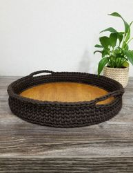 Crochet serving tray Serving dish Crochet coaster Coffee tray Table decoration Cotton tray Gift