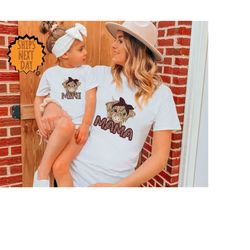 Western Mama And Mini Matching Shirt,Mothers Leopard Day Shirt,Western Mama Shirt, Howdy Cowgirl Daughter, Mother's Day
