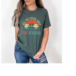 All The Cool Kids Are Reading Shirt – Gift for Cute Reading Children – Reading Day Shirt -Colorful Kids Print Shirt – Co