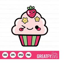 Cupcake SVG, SVG, Cupcake Clipart, Cupcake Cricut, Happy Cupcake, Cut Files for Cricut, Cricut, Cake Svg, Cake Clipart,