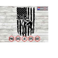 Patriotic US Flag svg, Deer svg, American Hunter svg, Deer Hunting svg - Clipart, Cricut, Vinyl Cutter, Decal Sticker, T