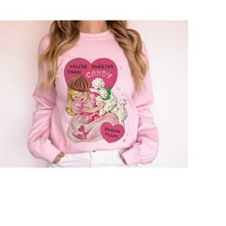 Retro Valentines Day Sweatshirts, Candy Valentines Shirt Gift for Her, Women's Vintage Valentines Sweater, Funny Valenti