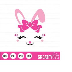 Rabbit Svg. Rabbit face. Rabbit Easter. Bunny Face. Bunny Easter. Png. Cutting File Cute. Cut File. Png. Svg File. Cute