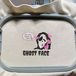 No You Hang Up First Embroidery Design, Face Ghost Embroidery Machine File, Scary Halloween