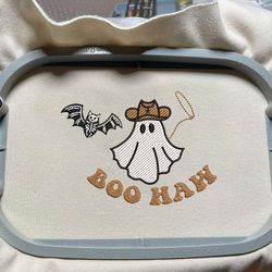 Spooky Halloween Craft Embroidery Design, Spooky Vibes Embroidery Files, Boo Haw Embroidery Design, Embroidery Files