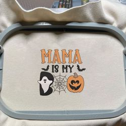 Mama Is My Boo Embroidery File, Spooky Halloween Embroidery Machine Design, Spooky Vibes Embroidery File