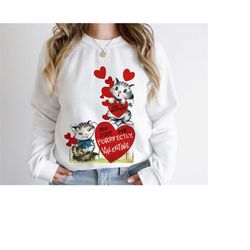 retro valentines day sweatshirt, cat valentines shirt gift for cat lover, valentines gift for her, vintage valentines, t