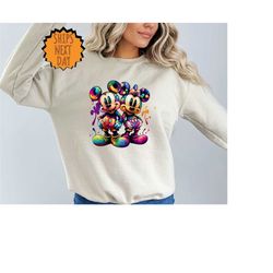Mickey and Minnie Mouse Sweatshirt, Watercolor Mickey and Minnie Cartoon Character,Disney Couple Sweater,Disney Gift,Dis